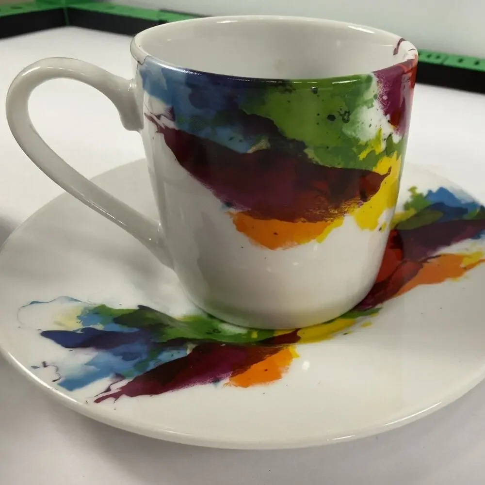 Könitz Porzellan On Colour - Flow Contemporary Espresso Demitasse Cups & Saucers